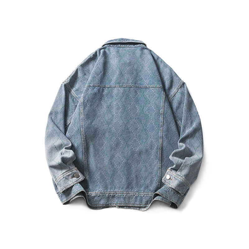 Wind Unique Design Unisex Loose Fit Retro Denim Jacket