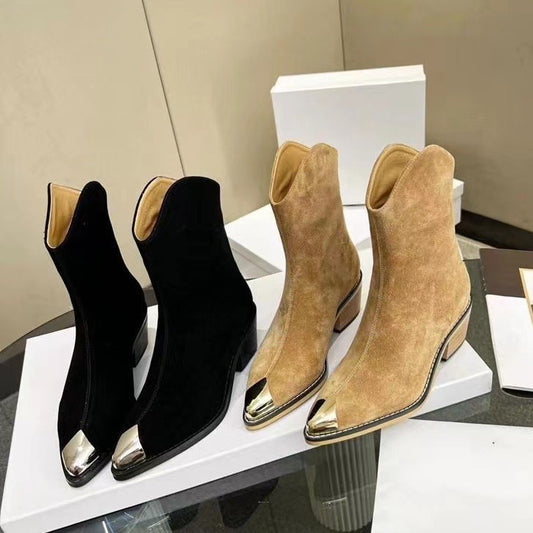 Luxurious Designer Women’s Chelsea Ankle Quality Boots Suede Leather