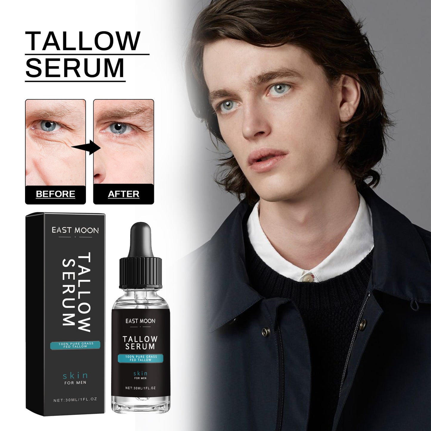 Anti-Wrinkle Serum For Men, Anti-Wrinkle Firming Skin Young Elastic Moisturizing