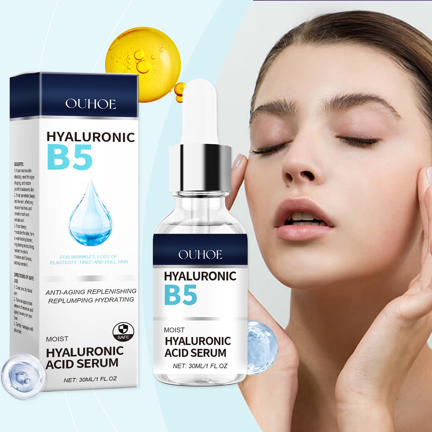 B5 Hyaluronic Acid Essence Lighten Fine Lines Facial Skin Firming, Moisturizing, Moisturizing And Anti-Wrinkle Essence