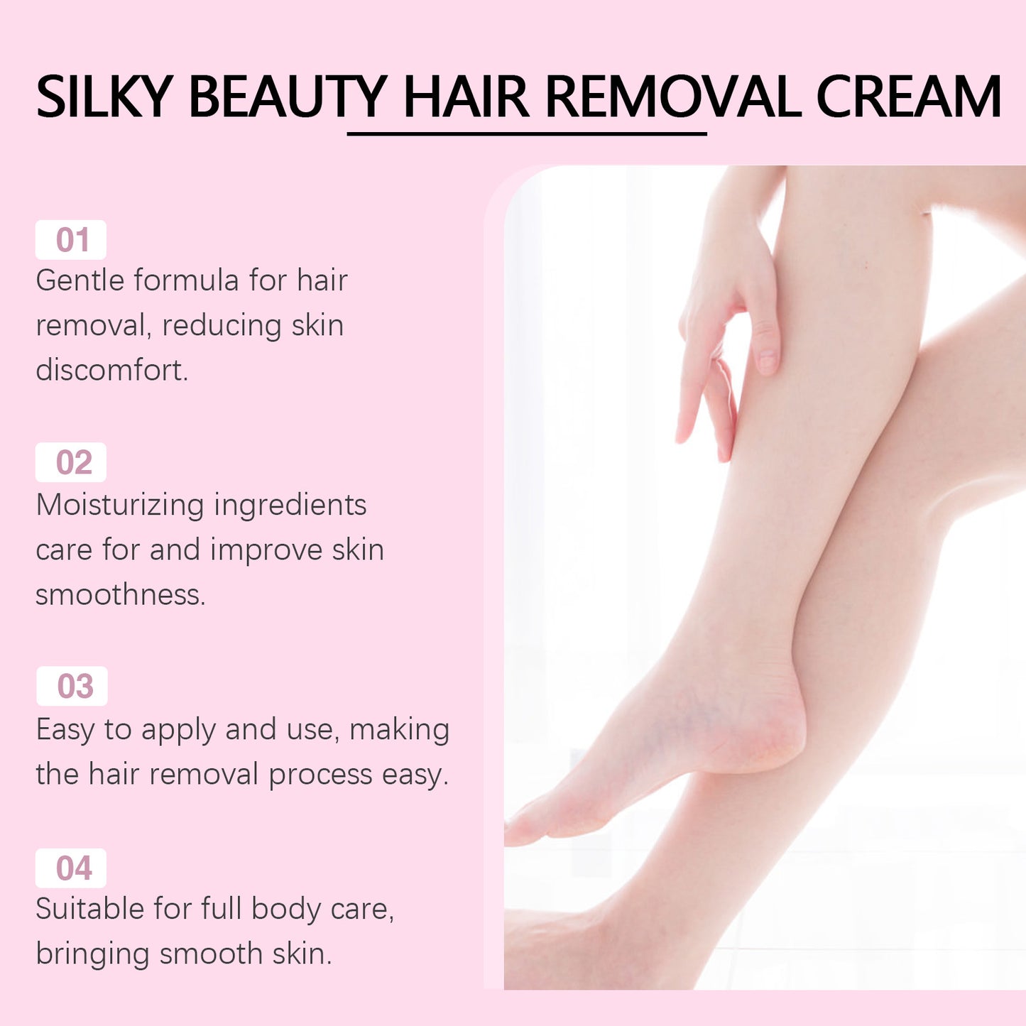 Silky Hair Removal Cream for Women Gentle, Painless Hair Removal