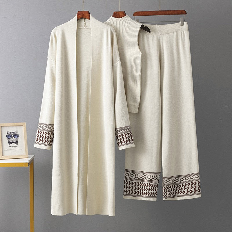 Women's New 3-Piece Knitted Fashion Set 2025