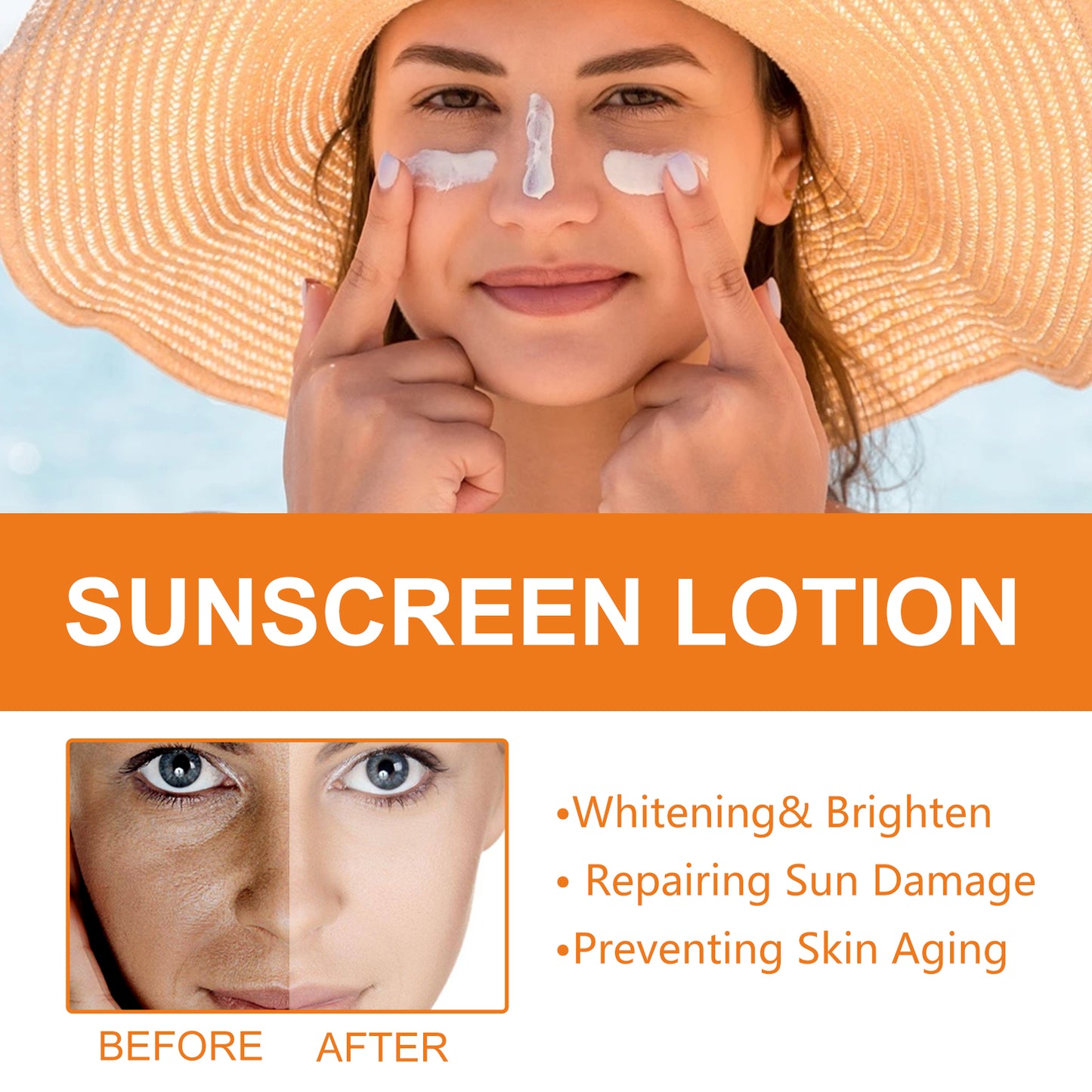 Sunscreen Lotion, Outdoor Body UV Isolation Skin Protection Hydrating Refreshing Not Greasy