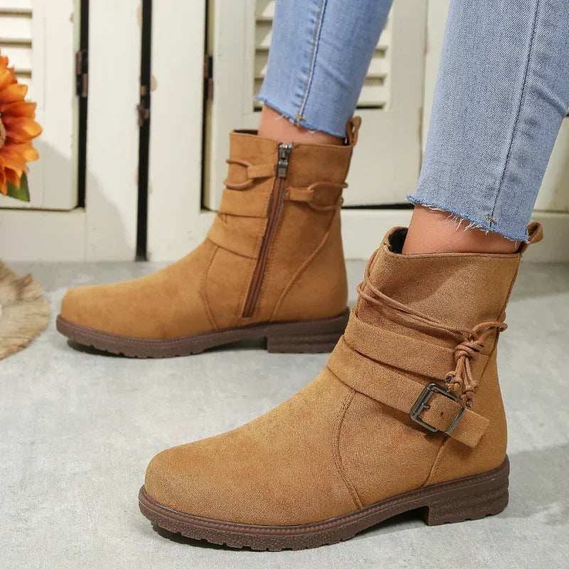 Luxury-inspired Women’s Chelsea Belt Ankle  Boots New Designer 2025