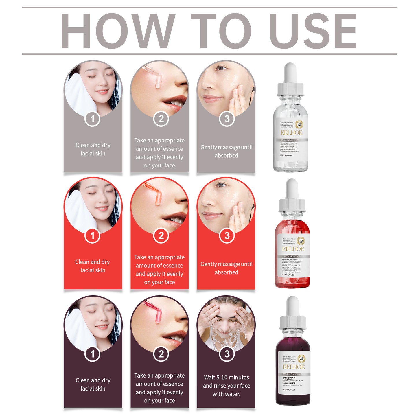 Acne Set Facial Cleansing Acne Repair Skin Whitening Acne Print Essence Mask Set