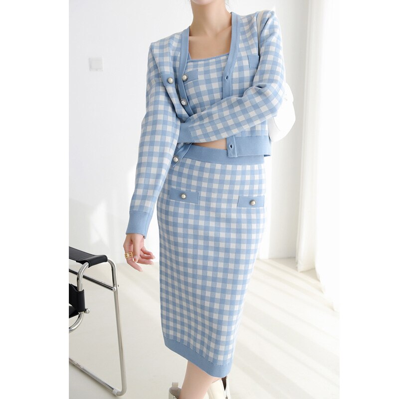 Fashion Luxury Top Quality 3-Piece Sweater Set for Women
