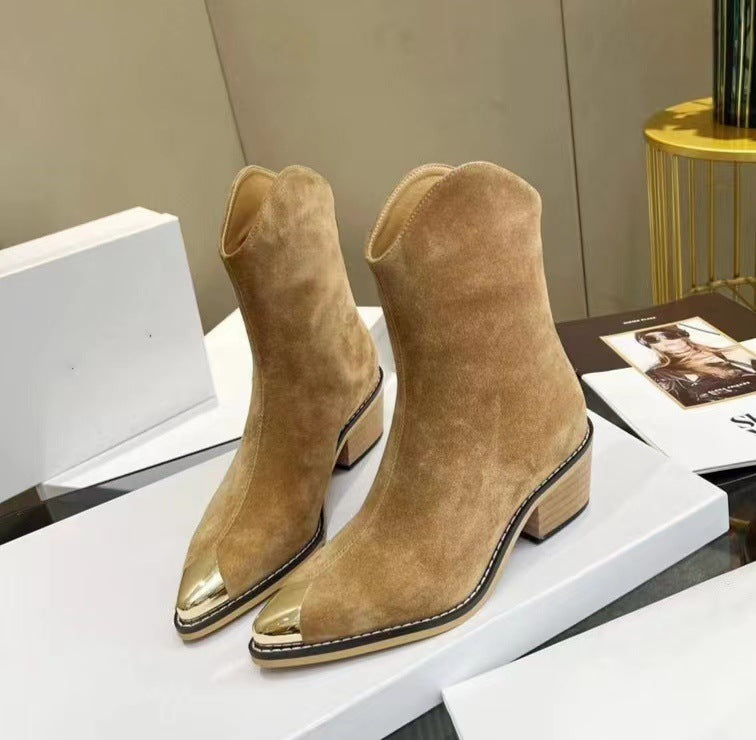 Luxurious Designer Women’s Chelsea Ankle Quality Boots Suede Leather