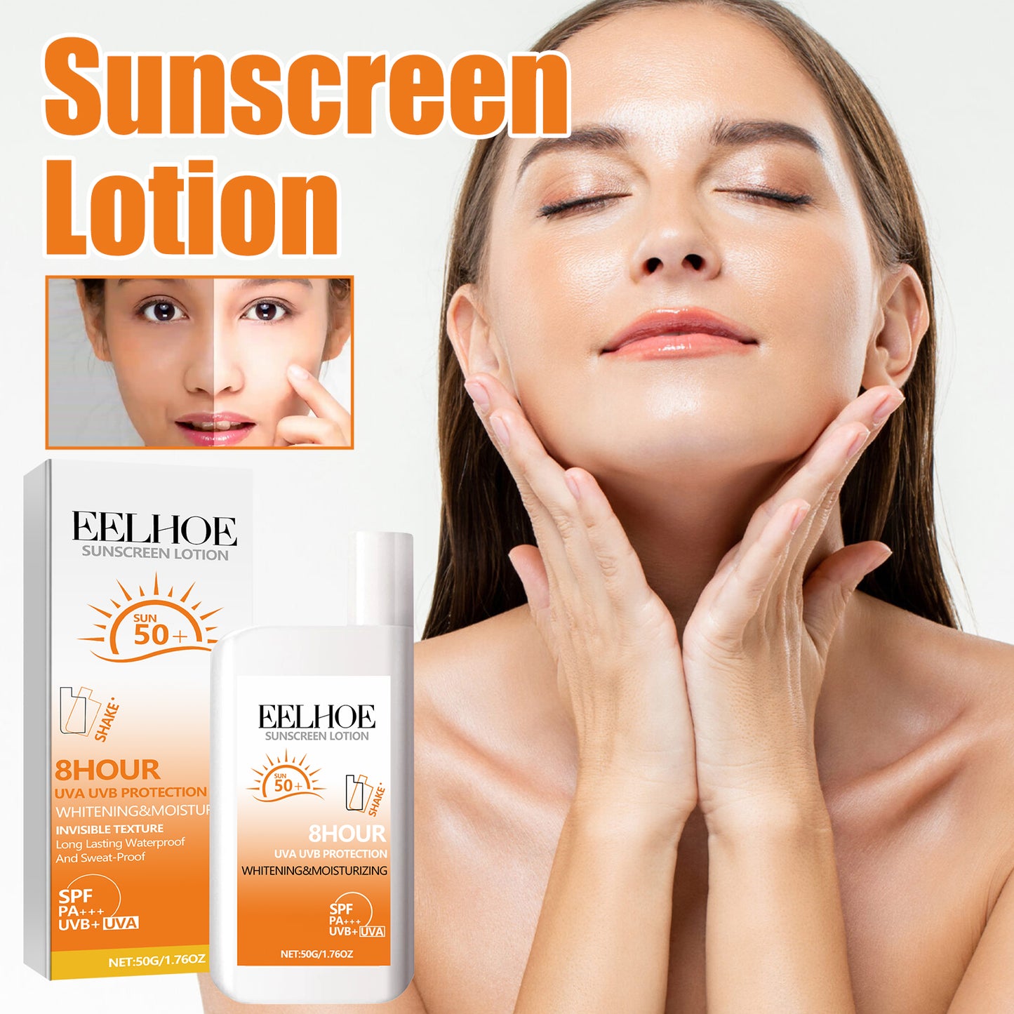 Sunscreen Lotion, Outdoor Body UV Isolation Skin Protection Hydrating Refreshing Not Greasy