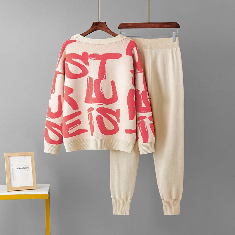 New Arrivals 2025 Autumn Winter 3-Piece Women's Cardigan Tracksuit