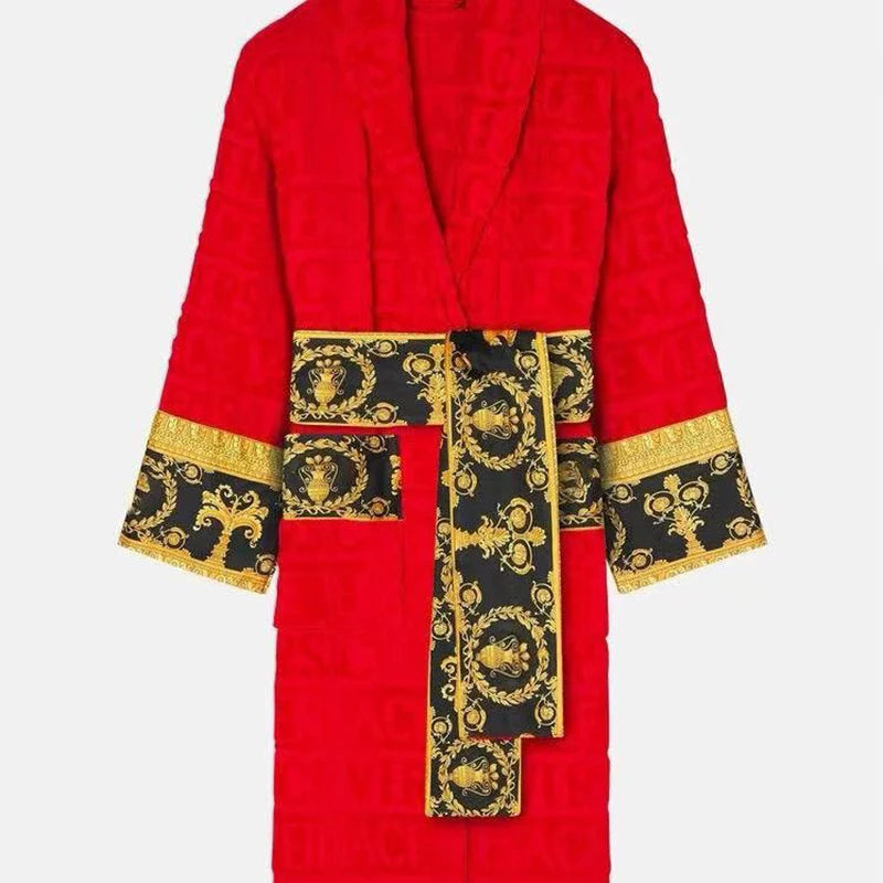 Elegant Luxurious Plush Unisex Bathrobe Ultra-Soft Sash Pockets Long Sleeves