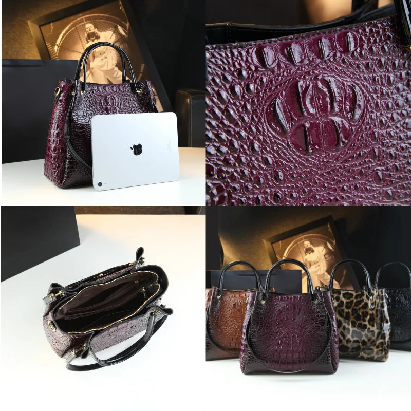 Genuine Crocodile Leather Women's Handbags – New 2025 Tote Bag