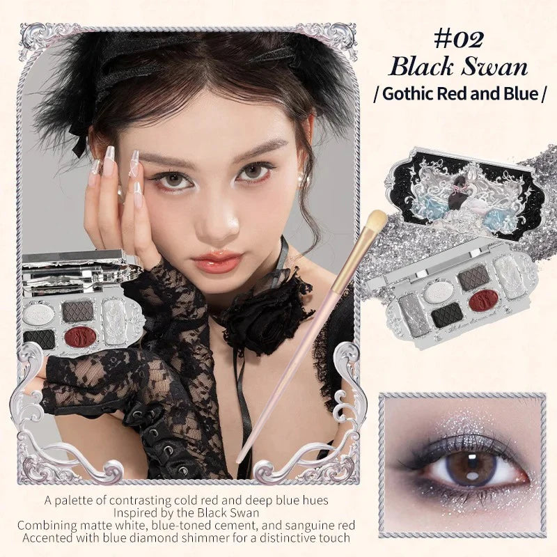 Flower Knows Swan Ballet Elegant Shimmer Eyeshadow Collection