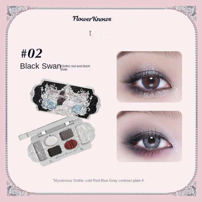 Flower Knows Swan Ballet Elegant Shimmer Eyeshadow Collection