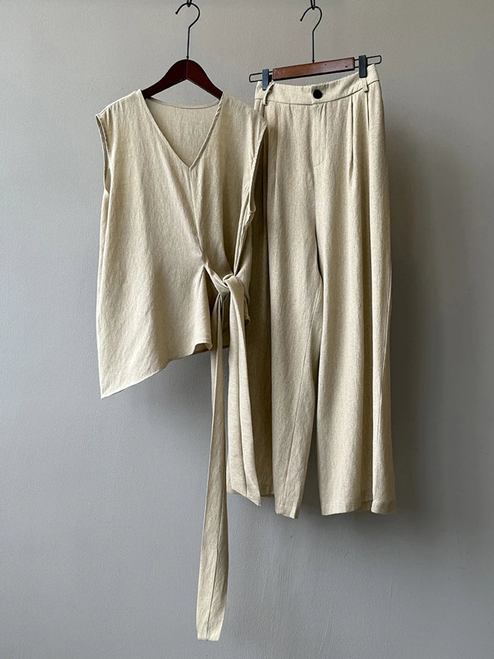 Apricot Women’s 2-Piece Wide Leg Pants 2 Pcs Set 2025