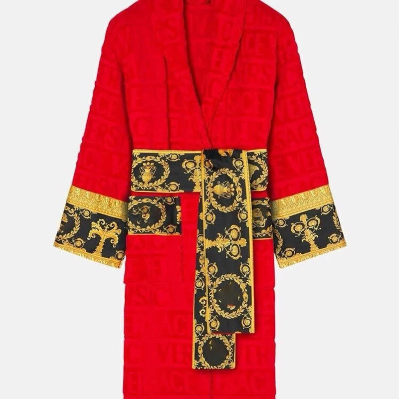 Elegant Luxurious Plush Unisex Bathrobe Ultra-Soft Sash Pockets Long Sleeves