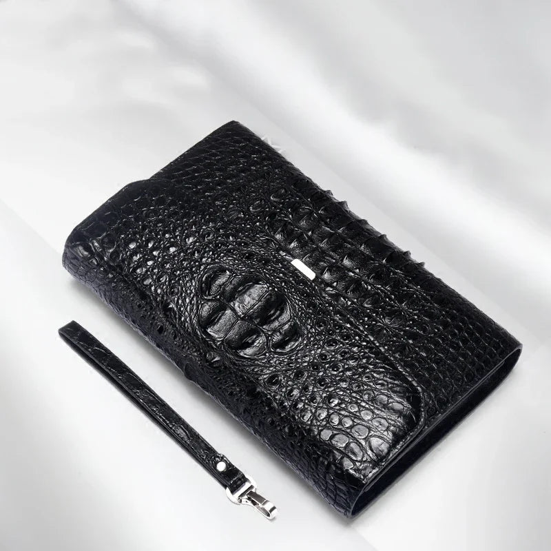 New Crocodile Leather Handbag Men's Clutch Bag Business Leather Bag leisure
