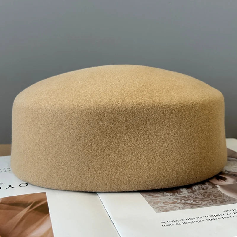Vintage Flat-Top Wool Felt Fedora 100% Premium Wool Felt