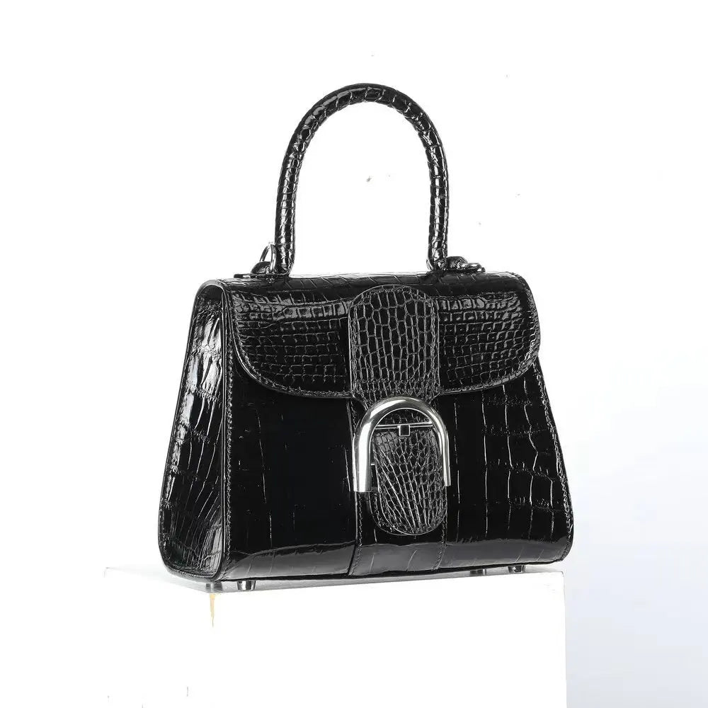 2025 Natural Crocodile Skin Women's, Shoulder Bag