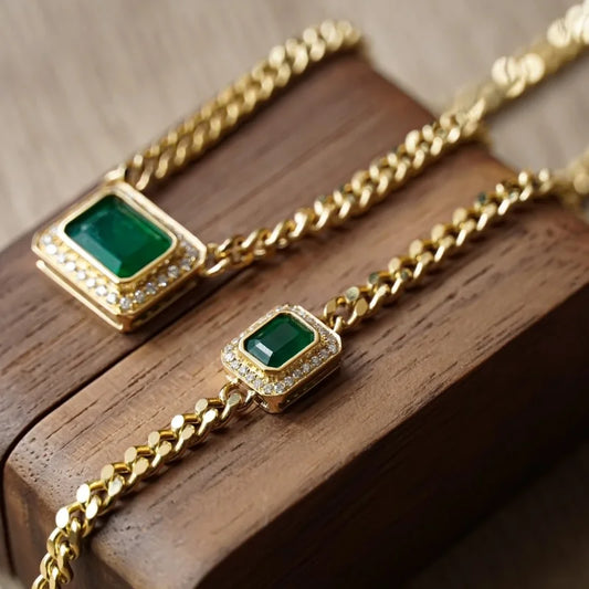 Exquisite 18K Gold Bracelet and Necklace Set Luxury Fine Jewelry