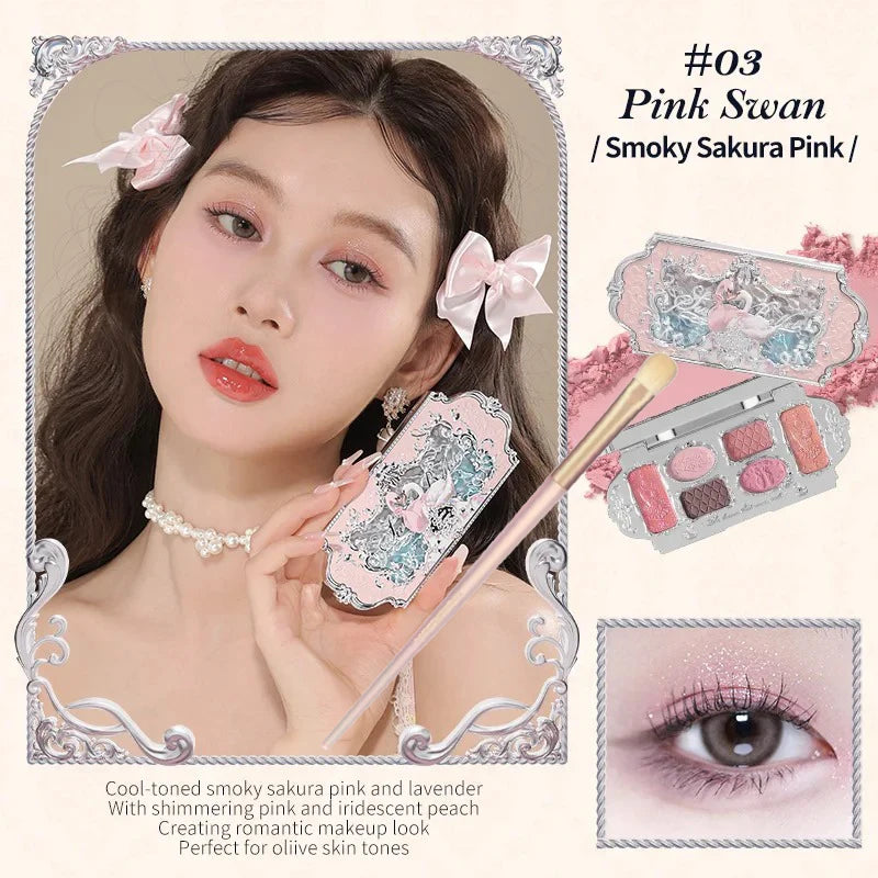 Flower Knows Swan Ballet Elegant Shimmer Eyeshadow Collection