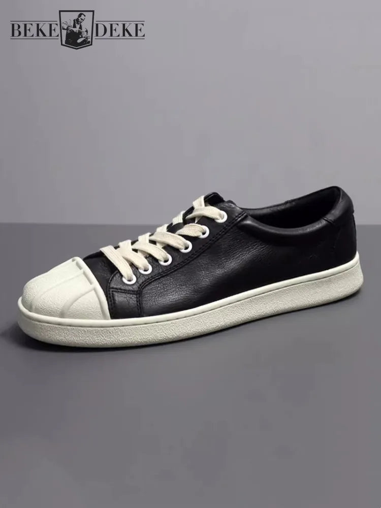 High Street Men Genuine Leather Handmade Vintage Flat Fashion Shoes
