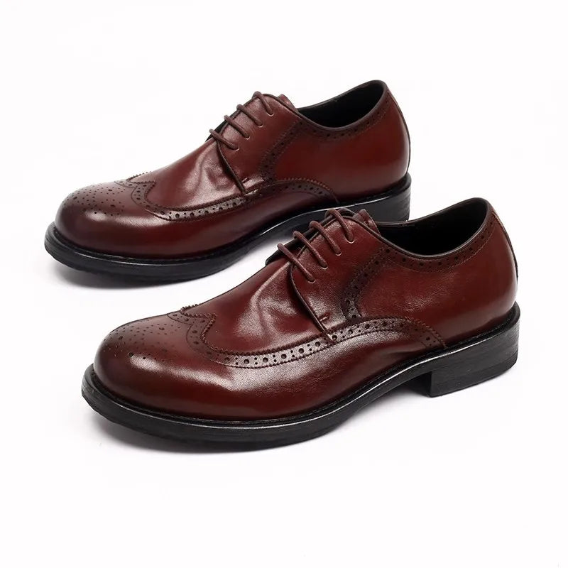 Brogue Shoes Men Vintage Handmade Genuine Leather Dress Shoes New