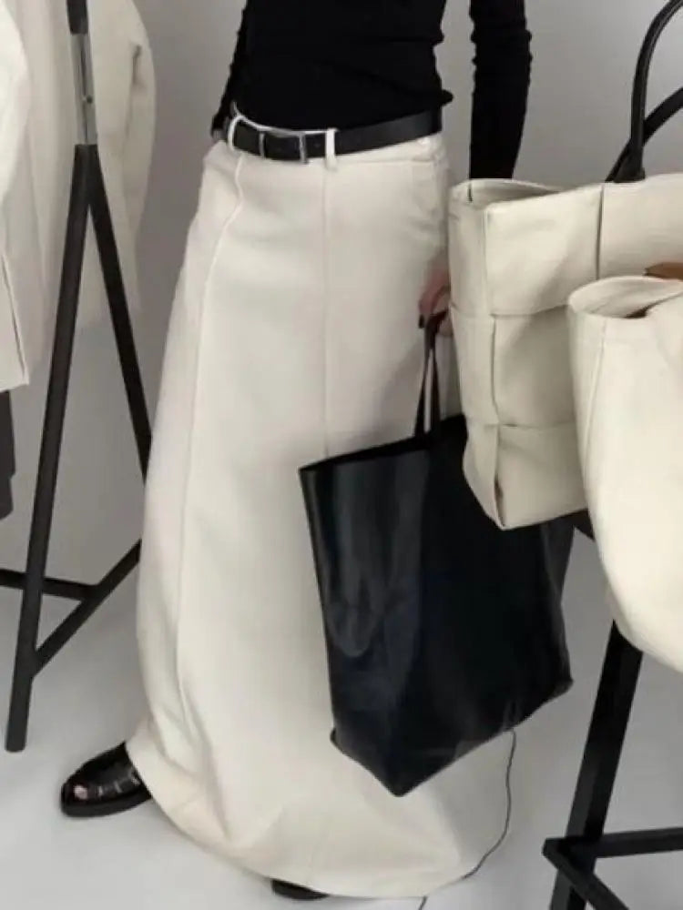Office Lady Formal Solid Color H-line Skirts 2025 New Spring Summer Casual Elegant Long Skirt For Women
