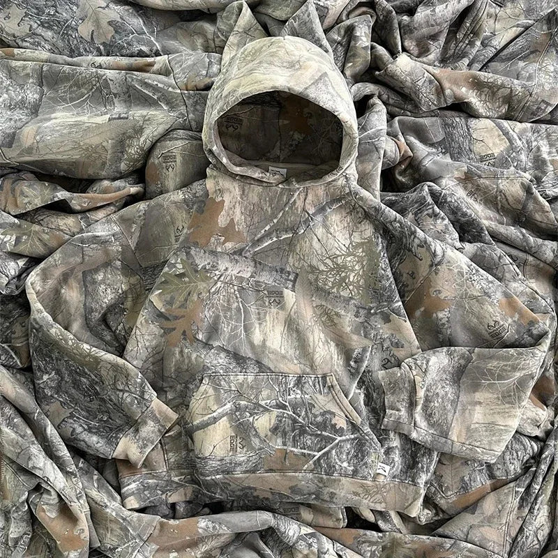 Y2K Camouflage Pattern Pullover Retro Hoodie American Hip-hop High Street Unisex