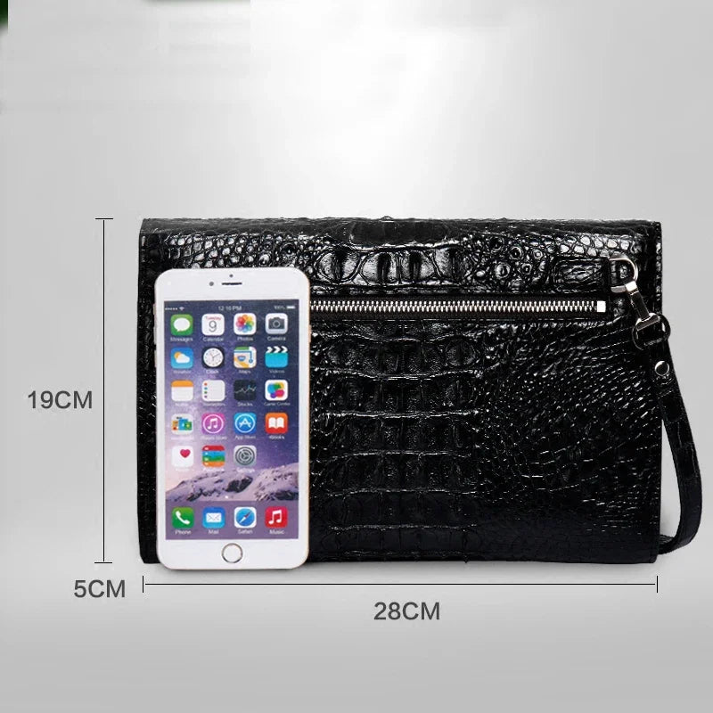 New Crocodile Leather Handbag Men's Clutch Bag Business Leather Bag leisure