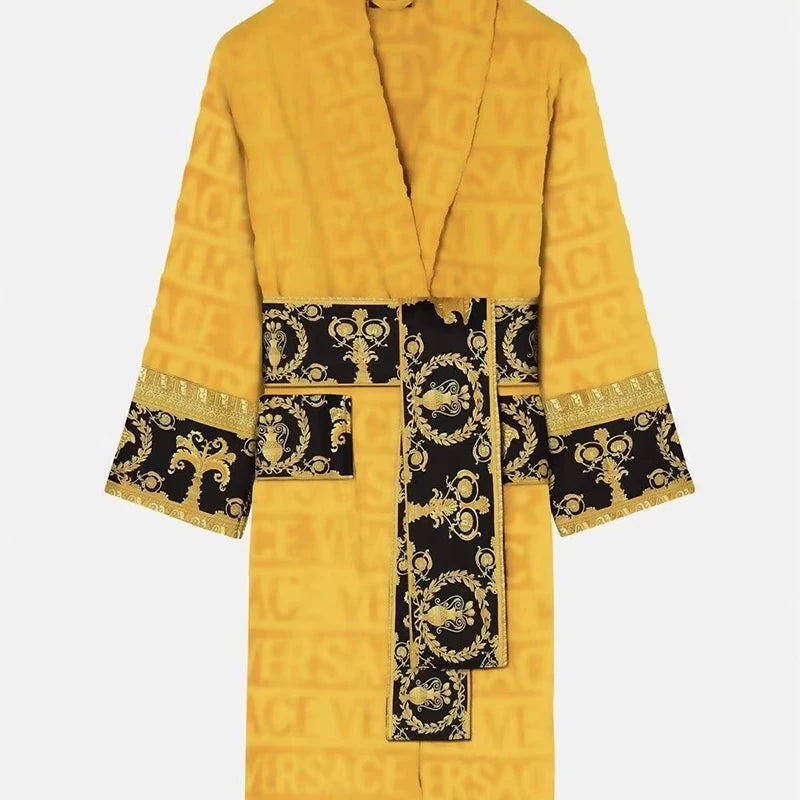 Elegant Luxurious Plush Unisex Bathrobe Ultra-Soft Sash Pockets Long Sleeves