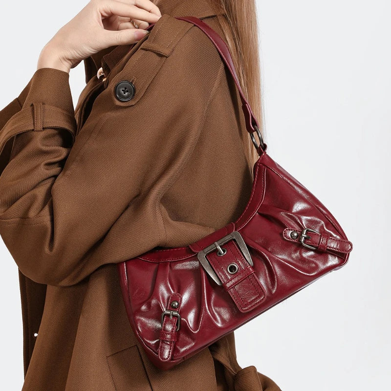 Y2K Retro Pleated Hobo Shoulder Bag