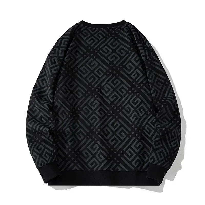 Printed Sweatshirt Men Plus Size Pullovers Oversized Sweater 7XL 8XL Man Tops Clothing