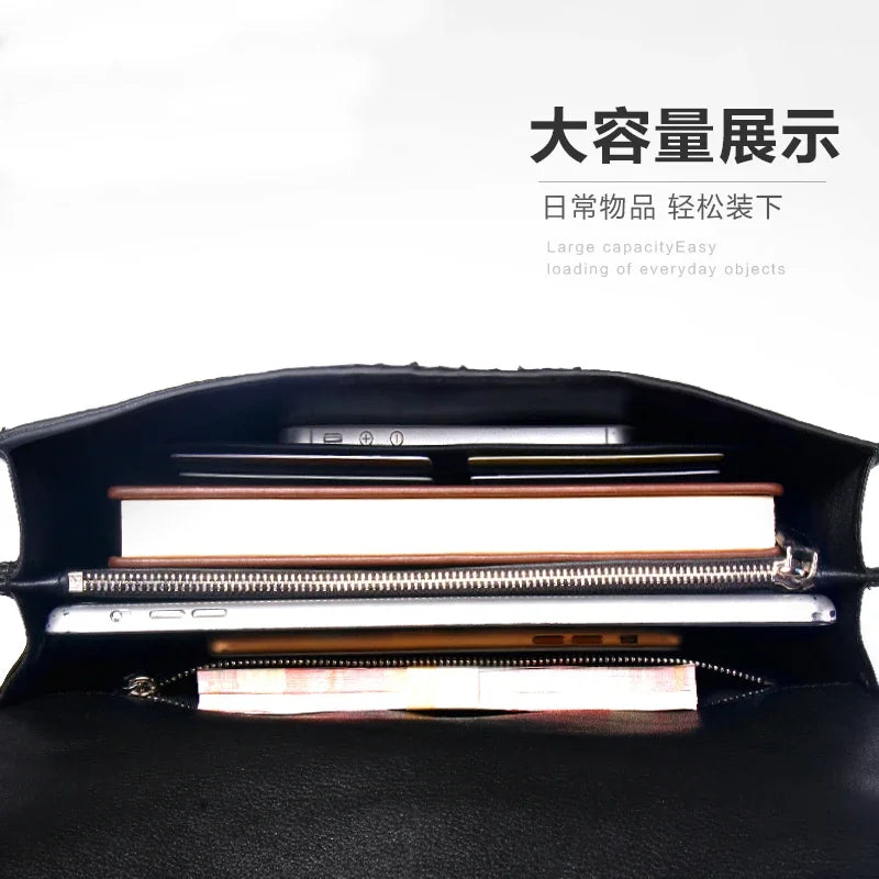 New Crocodile Leather Handbag Men's Clutch Bag Business Leather Bag leisure