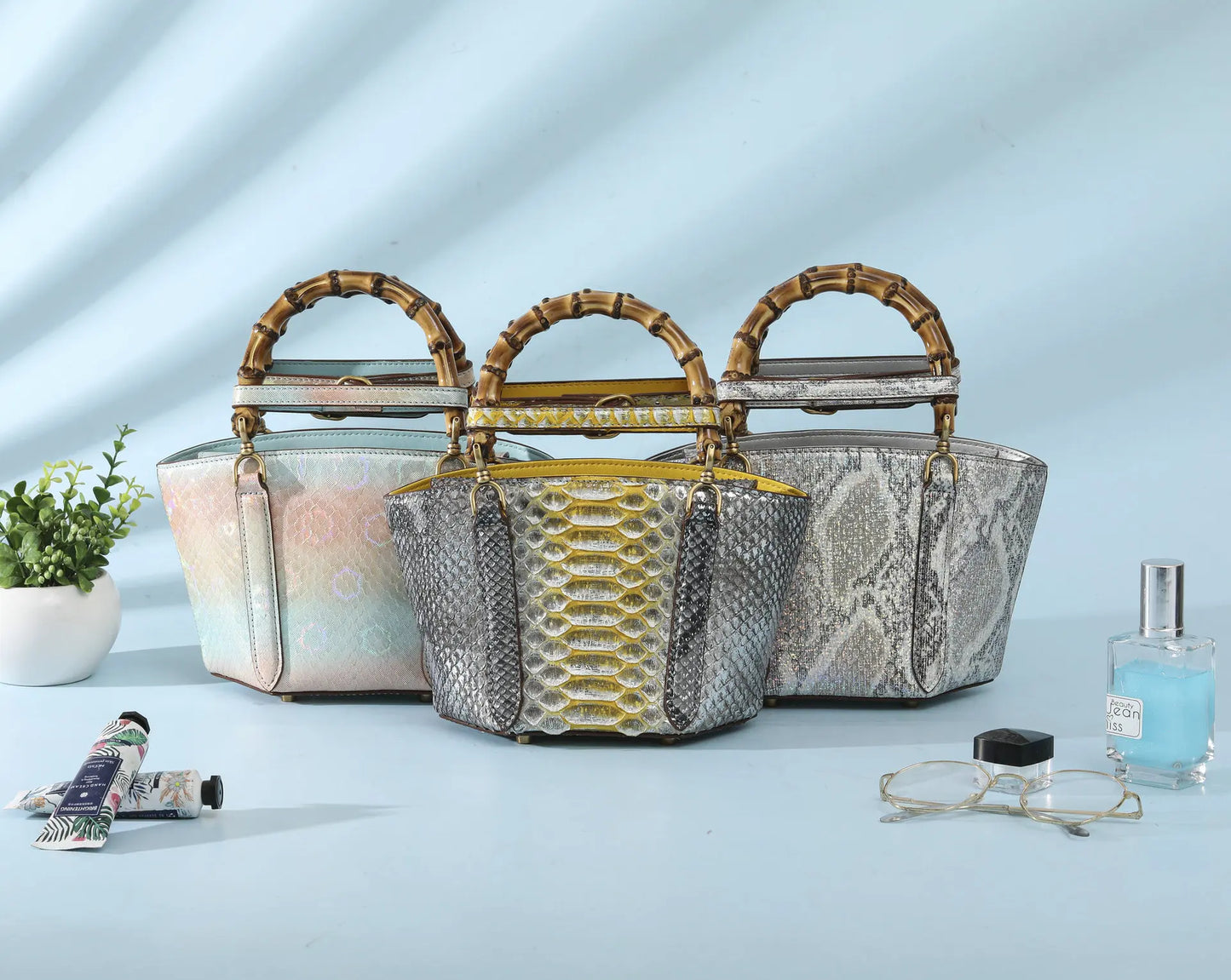 2025 New Fashion Design  Snake-Embossed Genuine Leather Handbag Women's Handbag Genuine Leather Bag