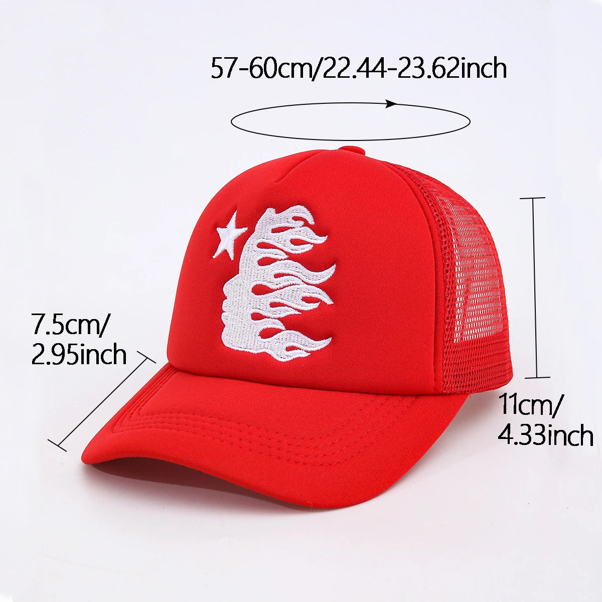 HS Embroidered Side Face Pentagram Unisex Baseball Hat
