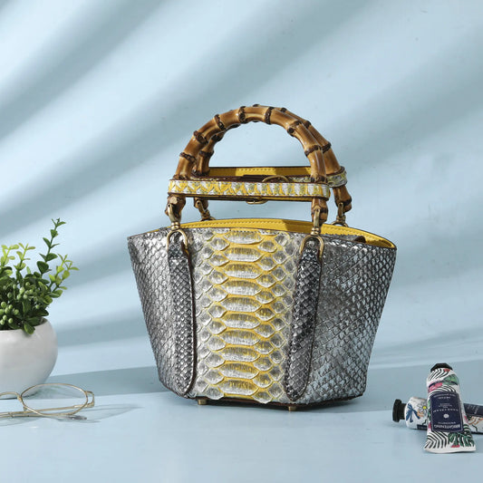 2025 New Fashion Design  Snake-Embossed Genuine Leather Handbag Women's Handbag Genuine Leather Bag
