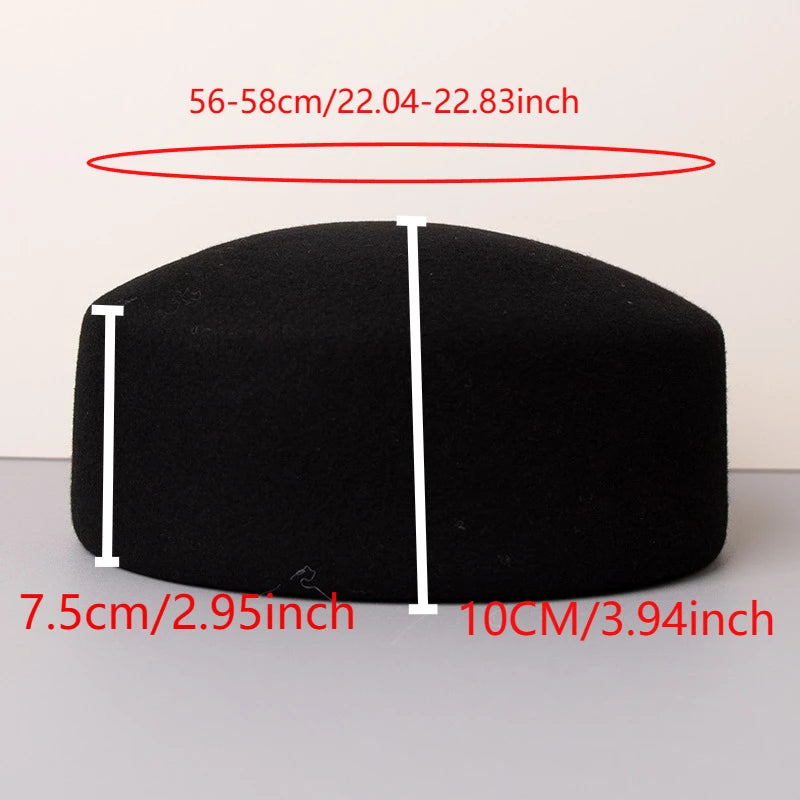 Vintage Flat-Top Wool Felt Fedora 100% Premium Wool Felt