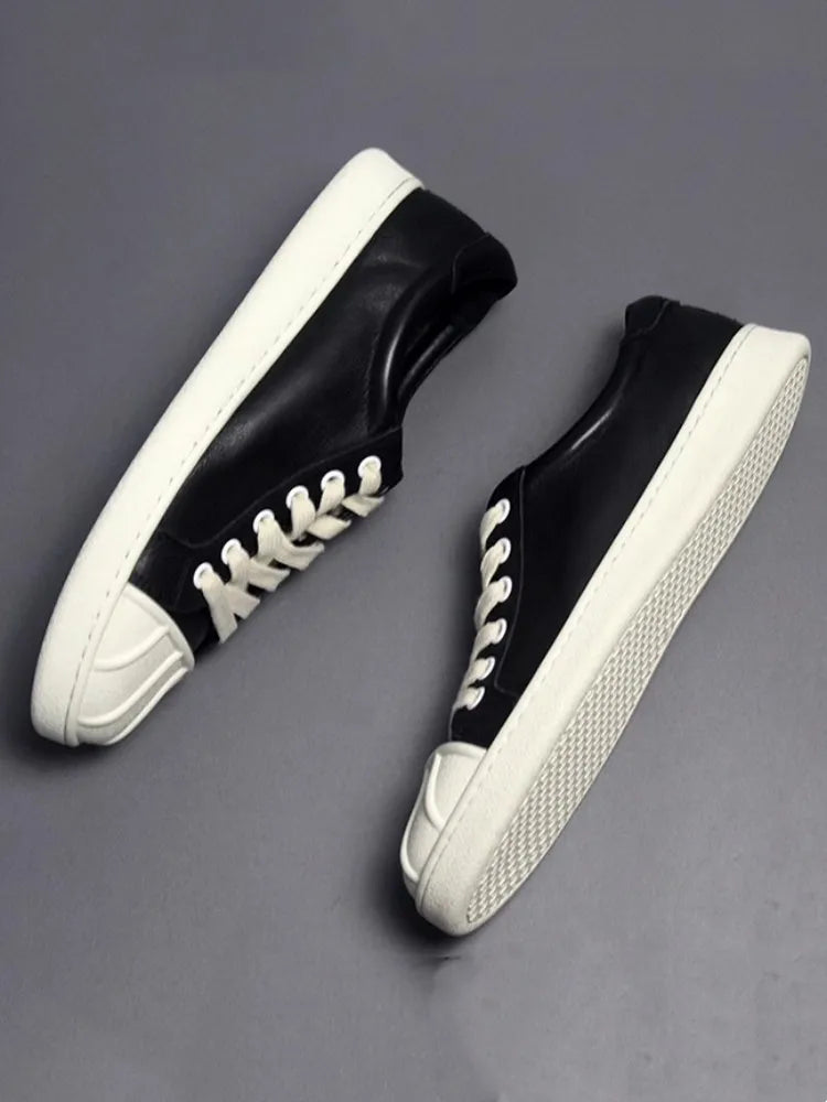 High Street Men Genuine Leather Handmade Vintage Flat Fashion Shoes