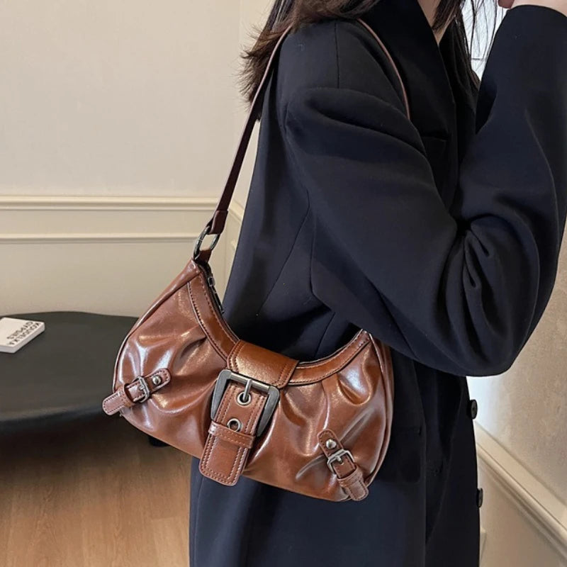 Y2K Retro Pleated Hobo Shoulder Bag