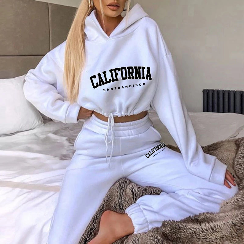 2025 Women’s Tracksuit Hooded Sweatshirts & Trousers Set