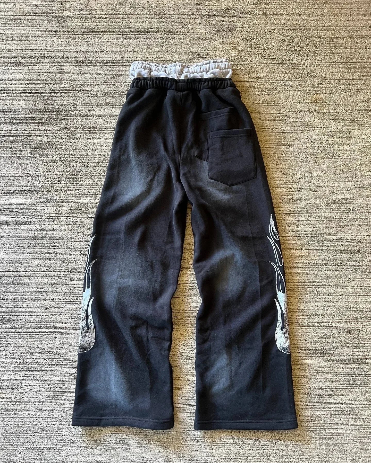 American Letter Patch Retro Double Layer Design Y2K Baggy Sweatpants