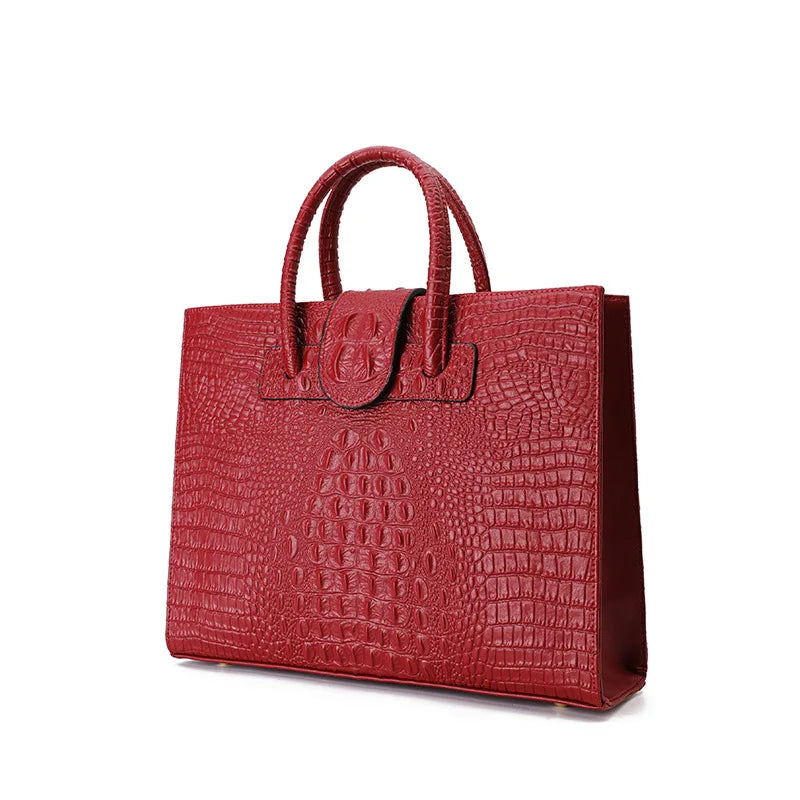 Leather Business Women's Briefcase 14-inch Laptop Cowhide Bag