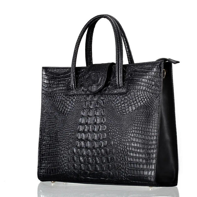 Leather Business Women's Briefcase 14-inch Laptop Cowhide Bag