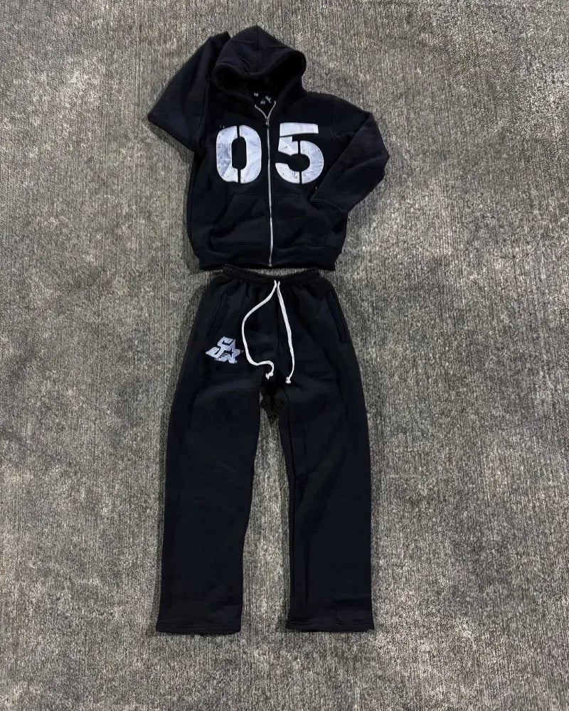 American High Street Fashion Oversized Sweatshirt Hip-Hop Unisex Suit
