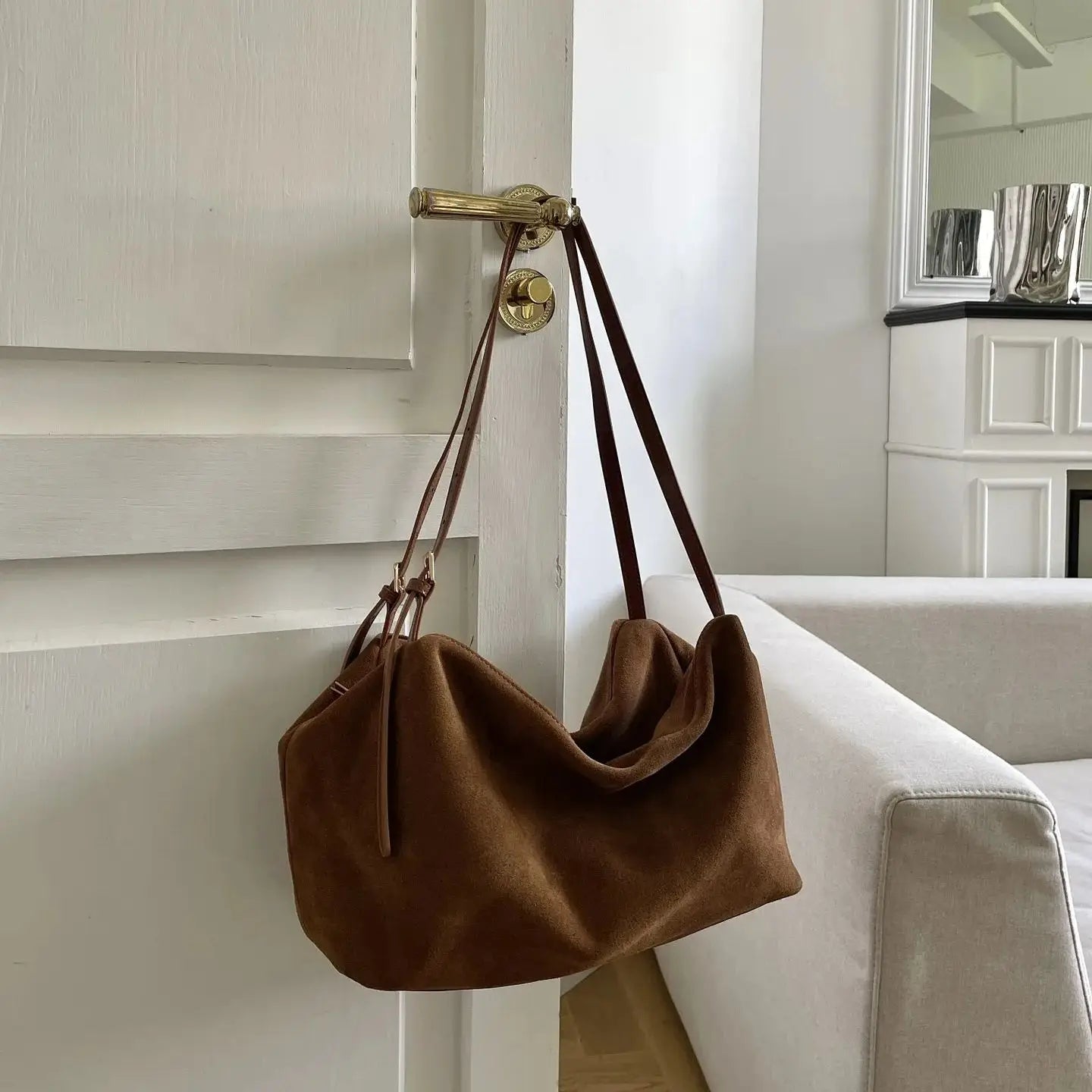 Women's Suede  Genuine Leather Shoulder Bag