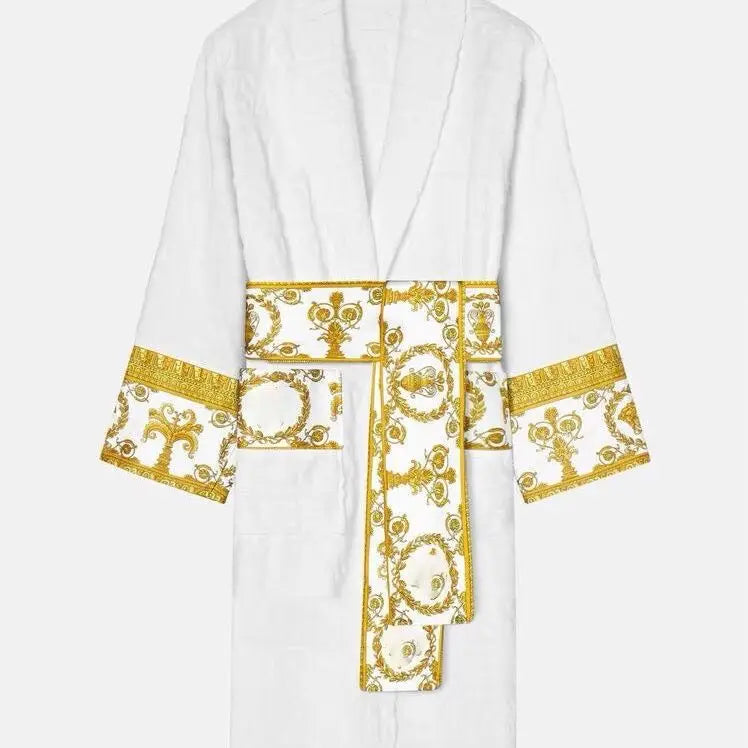 Elegant Luxurious Plush Unisex Bathrobe Ultra-Soft Sash Pockets Long Sleeves