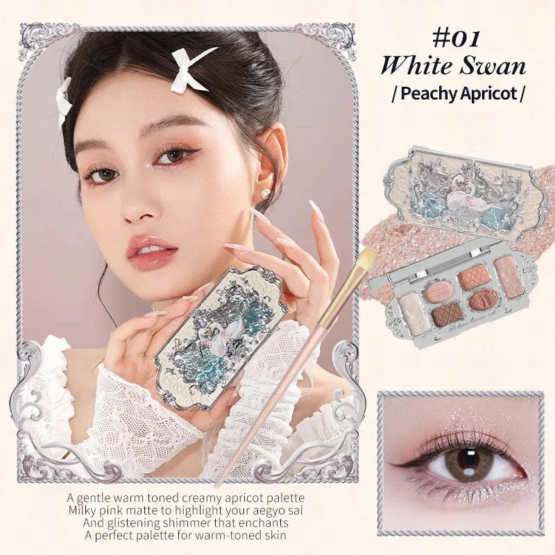 Flower Knows Swan Ballet Elegant Shimmer Eyeshadow Collection
