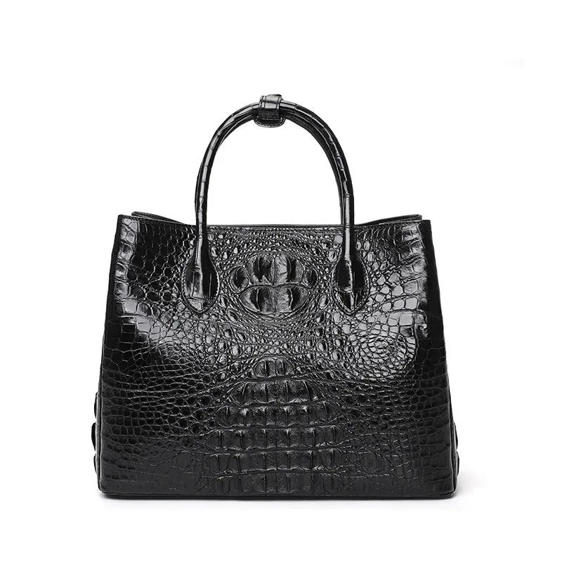 2025 Women Handbags Crocodile Skin Casual Zipper Tote Purse Large Capacity Real Leather Bags