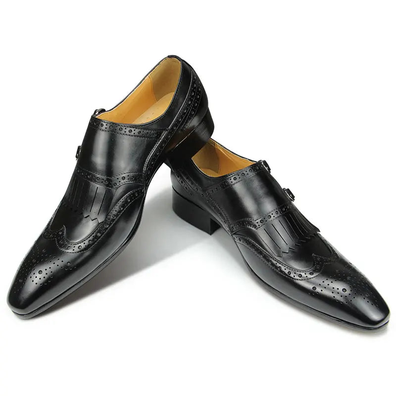 Luxury Leather Shoes New Top Layer Cowhide Pointed Toe British Business Formal Men's Leather Shoes Wedding Shoes Office Shoes