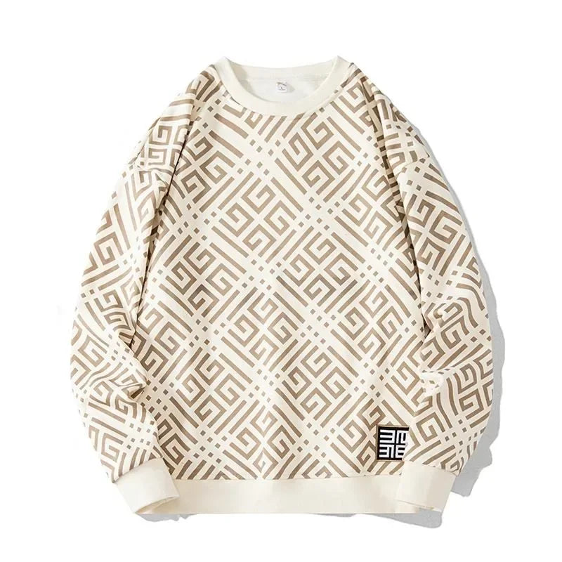 Printed Sweatshirt Men Plus Size Pullovers Oversized Sweater 7XL 8XL Man Tops Clothing